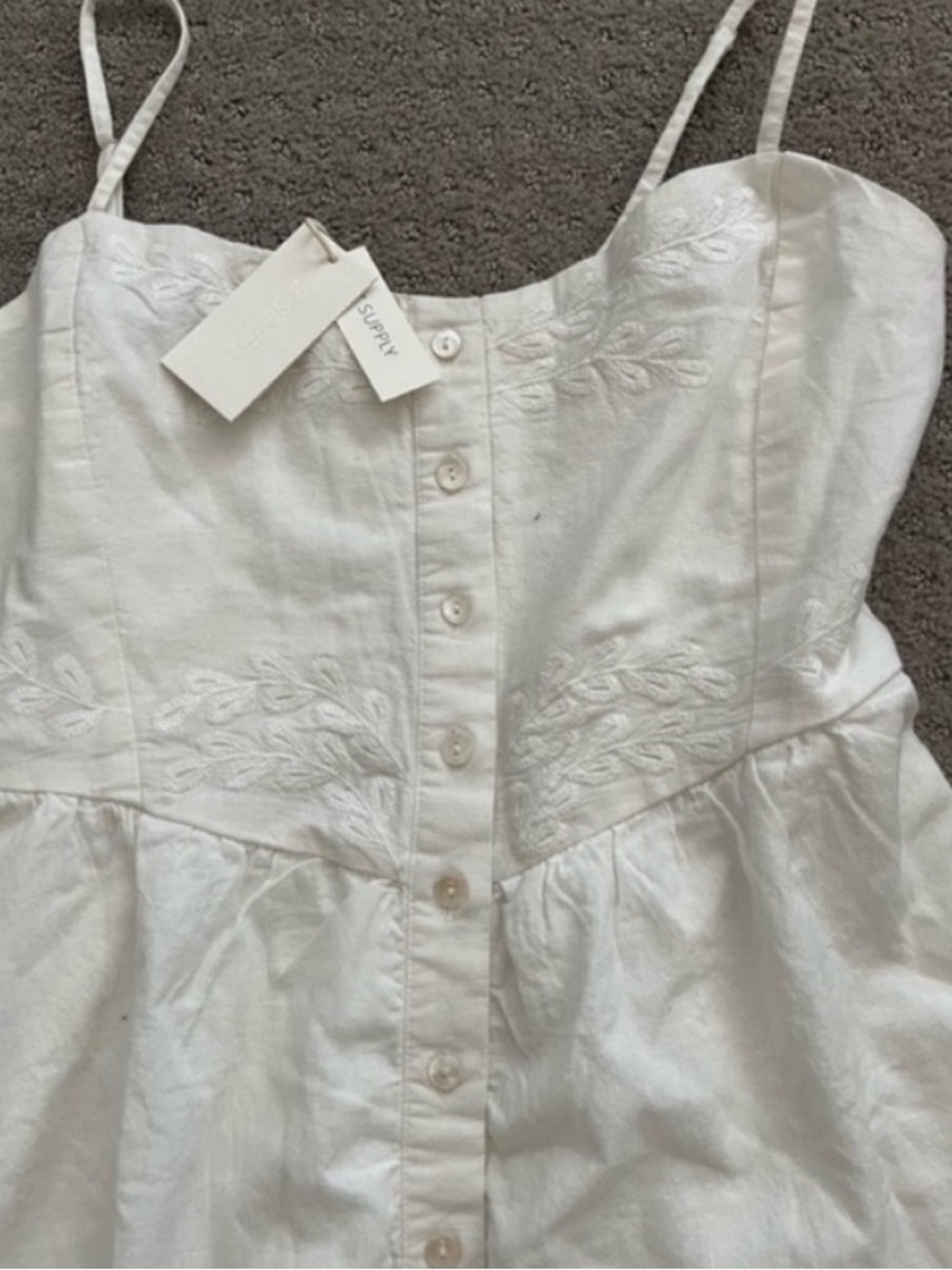The Z Supply White Citadelle Embroidered Linen Maxi Dress - Picture 10 of 11